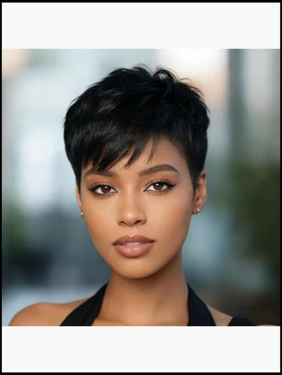 Short Pixie Human Hair Wig Natural Looking Glueless Wear and Go Full Machine main image 6